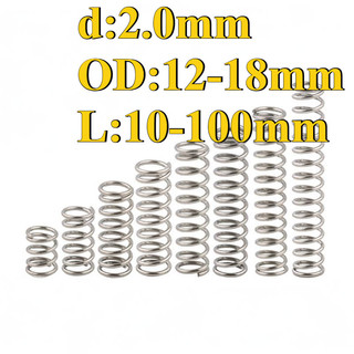 Lò xo nén inox 304 (đường kính dây 2.0mm đường kính ngoài 12-18mm, dài 10-100mm) (LXY-XDT-VN-w)