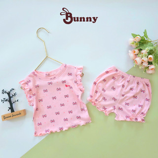 Bộ áo quần chip phồng Bunnybaby cho bé gái từ 4-15kg ( 1 tháng tới 2 tuổi)