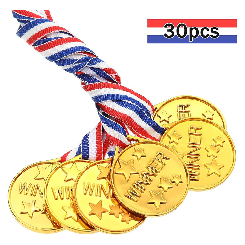 30 Gói Huy Chương Người Chiến Thắng Nhựa Vàng Huy Chương Giải Thưởng Cho Trẻ Em - Hoàn Hảo Cho Thể Thao, Thi Đấu Và Đảng Ủng Hộ
