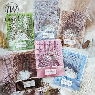 JIANWU Giấy Lưới Series Vintage Rỗng Ren Phong Cảnh Cắt Kéo Sổ Lưu Niệm Chất Liệu Gói Sáng Tạo DIY Rác Tạp Chí Văn Phòng Phẩm