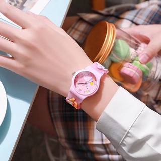 Đồng hồ trẻ em Sanrio dễ thương – Dây silicone mềm máy quartz chống nước nhẹ