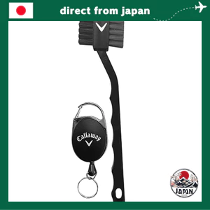 Bàn chải làm sạch gậy golf và giày Callaway kèm dây rút co giãn và móc carabiner.