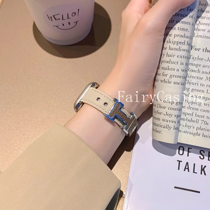 Dây da họa tiết vải thiều cho Apple Watch 42 46mm 44 45mm 41 40mm Vòng tay cho IWatch Ultra 2 49mm Series 10 9 8 7 6SE