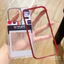 Ibumpers Vintage Hợp Thời Trang Polaroid Họa Tiết DIY Khung Ảnh Trong Suốt Ốp Điện Thoại Cho iPhone 12 13 14 15 16 Pro Max 2IN1 Ốp Lưng PC Cứng Dày Khung Chống Sốc
