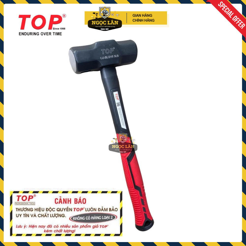 [Chính hãng TOP] Búa lục giác cán nhựa bọc cao su TOP 1kg, 2 kg, 3kg, 5kg Cao cấp