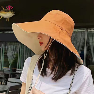 Hwetr Rộng Vành Mũ Chống Nắng Nữ Chống Tia UV Bảo Vệ Đi Bộ Đường Dài Người Cá Mũ Gấp Mùa Hè Chắc Chắn Mũ Đi Biển Hai Mặt Mũ Chống Nắng Mới
