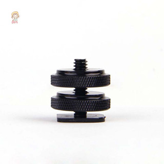 Twe 1 / 4 Inch Dual Nuts Tripod Mount Vít sang Flash Camera Hot Shoe Adapter VN