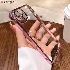 Dành Cho OPPO Reno 7 5 Pro 4 SE Lite 7Z 6 6Z 5Z 5K 4Z 3 2Z 2F 2 Z 4G 5G Vỏ Điện Thoại Hồng Hồng Mạ Vàng Sáng Bóng Kinh Doanh Sang Trọng Trong Suốt Vỏ Silicon Mềm