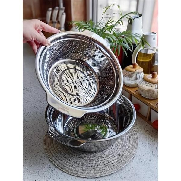 Bộ Thau Rổ Inox Chockmen 27cm CKM35 31cm CKM58