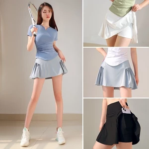Bộ đồ thể thao cầu lông dành cho nữ Mùa hè Squash Tennis Jersey Yoga Áo thun ngắn tay tập thể dục Quần áo khô nhanh Hai