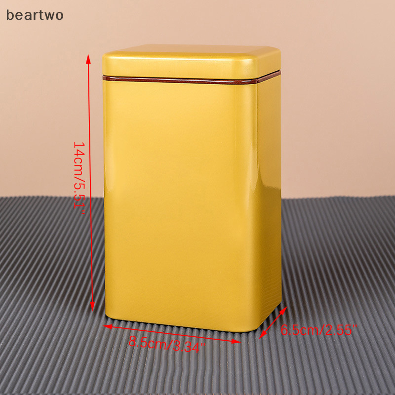 < Beartwo > Hộp đựng trà vuông cổ điển bằng kim loại Hộp đựng thực phẩm kẹo có nắp hộp đóng gói Hộp đựng đẹp
