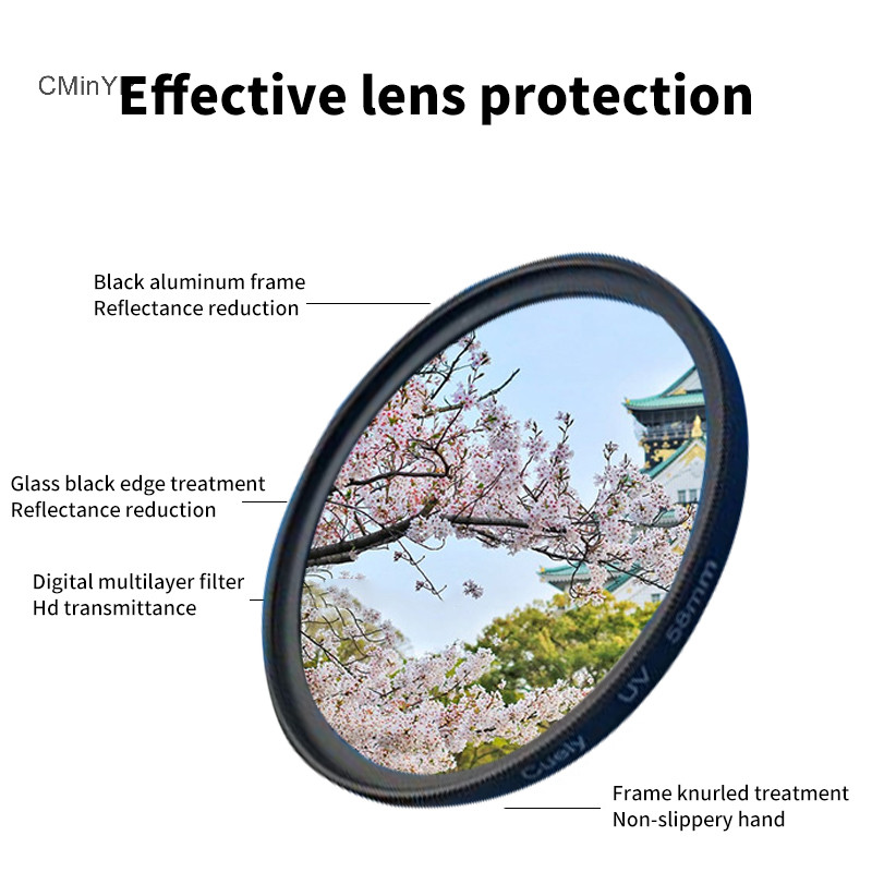 Cyp 37 40.5 43 46 49 52 55 58 62 67 72 77 82mm HD Ống kính UV Lọc kỹ thuật số Ống kính bảo vệ cho máy ảnh SLR 99,9% Glory