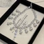 1 Chiếc Siêu Lấp Lánh Giọt Nước zircon Ngọc Trai Tua Rua Vòng Cổ Sang Trọng Cao Cấp Vòng Cổ