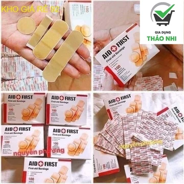 BĂNG GÂU BĂNG CÁ NHÂN🌸FREESHIP🌸BĂNG GẠC Y TẾ TIỆT TRÙNG AID FIRST hộp 100 cái