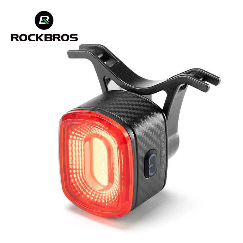Rockbros Phanh Thông Minh Đèn Hậu Chống Thấm Nước Cùng Tần Số Cảm Ứng Đèn Phía Sau Tuổi Thọ Pin Dài Nhấp Nháy Đèn Sau Thiết Bị Đi Xe Đạp