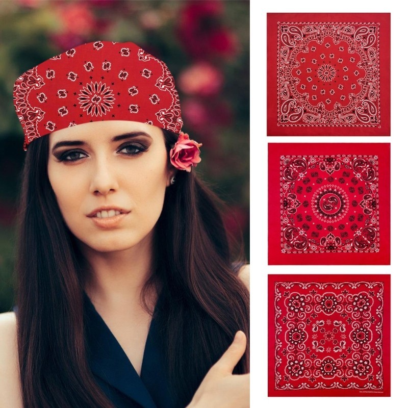 Floral Bandana Head Scarf Hip Hop Halloween Turbans Head Scarf for Rapper