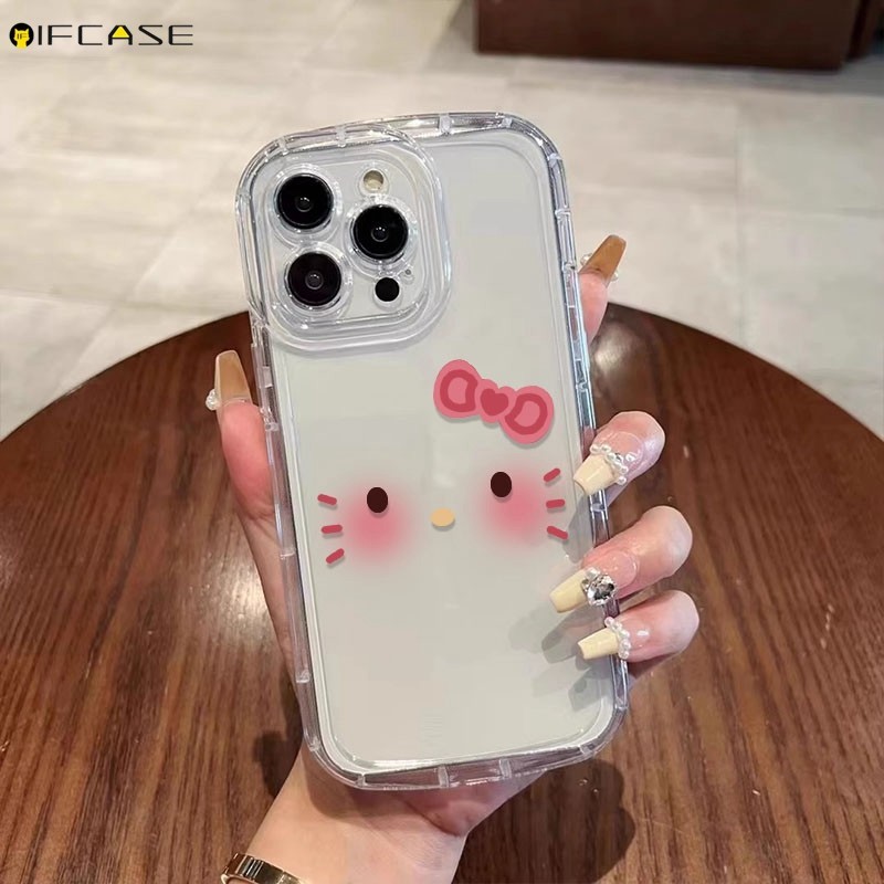 Dành Cho OPPO A2 A1 Pro A2M A1s A1x A1i 5G Ốp Điện Thoại Hình Bầu Dục Dễ Thương Tròn Hello Kitty HelloKitty Mèo Hoạt Hình Làm Dày Túi Khí Chống Sốc Trong Suốt Vỏ Mềm Trong Suốt Ốp Lưng