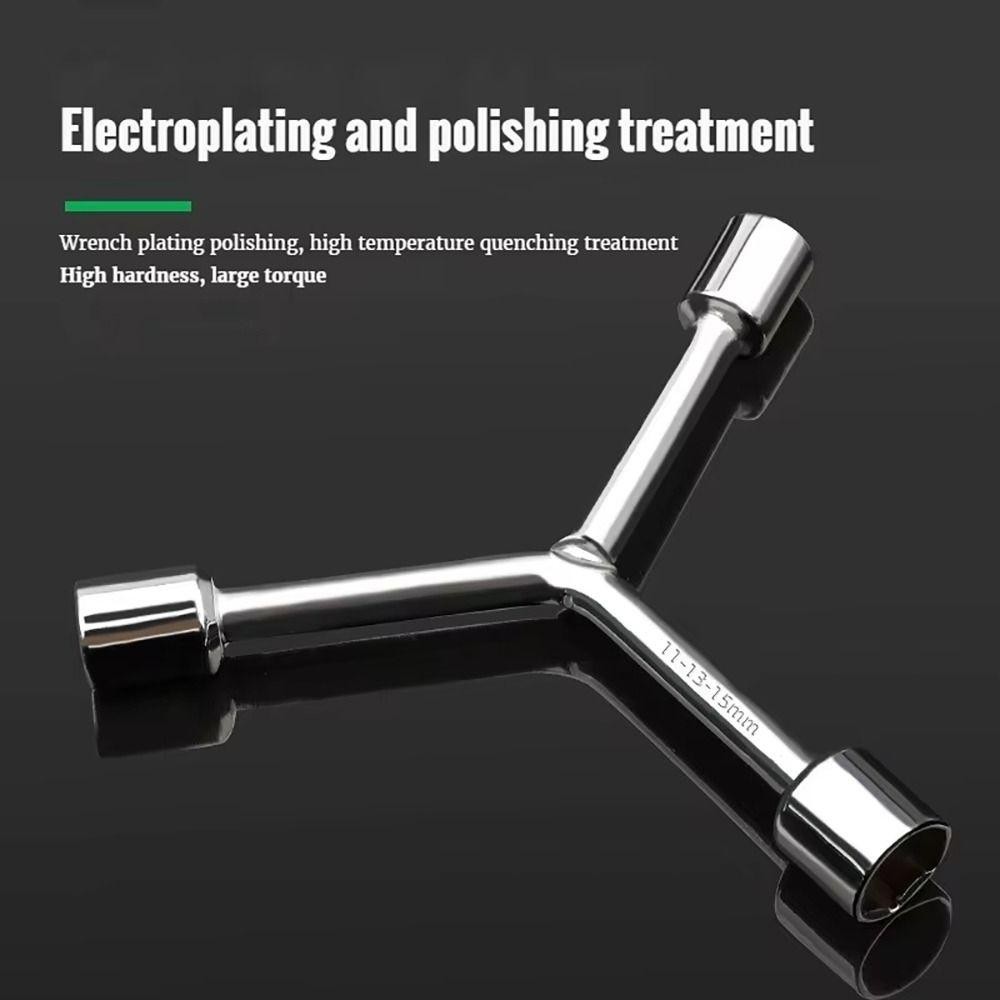 YUUKII 1 Cờ lê loại Y, Công cụ sửa chữa tháo gỡ Cờ lê ổ cắm tam giác bằng thép Chrome Vanadi, 8 10 12mm Xe đạp Xe đạp Cờ lê ba lỗ đa tiêu chuẩn
