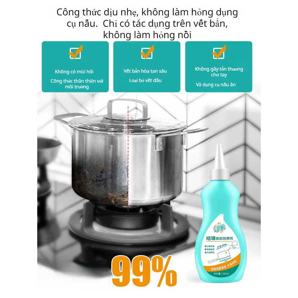 Nồi Tiêu Chuẩn - 🔥​​Khuyến Mãi ​⏳Nước Tẩy Rửa Vết Bẩn Đen Đáy Nồi/ Nước Tẩy Vết Dầu Mỡ Nhà Bếp/ Nước Tẩy Rửa Sâu Nồi...
