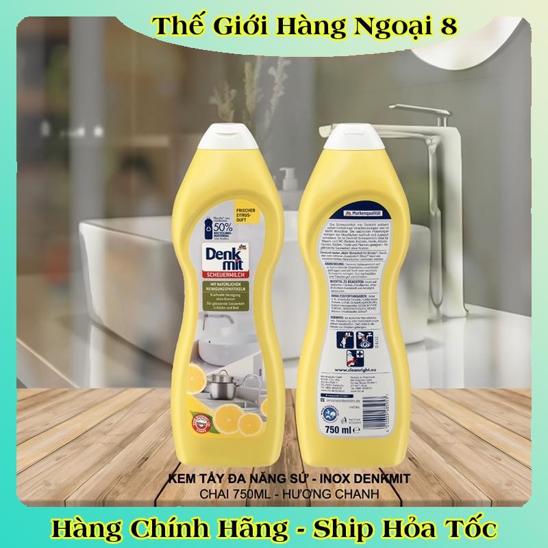 Tẩy rửa xoong nồi bồn rửa Denkmit 750ml tẩy inox sáng bóng - Hàng nội địa Đức