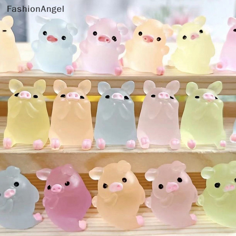 FashionAngel 1 / 5 Chiếc Nhựa Dạ Quang Heo Trang Trí Bảng Điều Khiển Ô Tô Trang Trí Nhà DIY Đồ Trang Trí Phụ Kiện TH