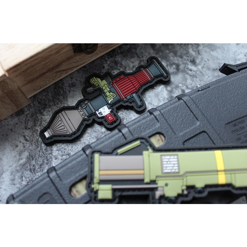 Patch_ miếng dán velcro PVC súng_tên lửa vác vai_retro