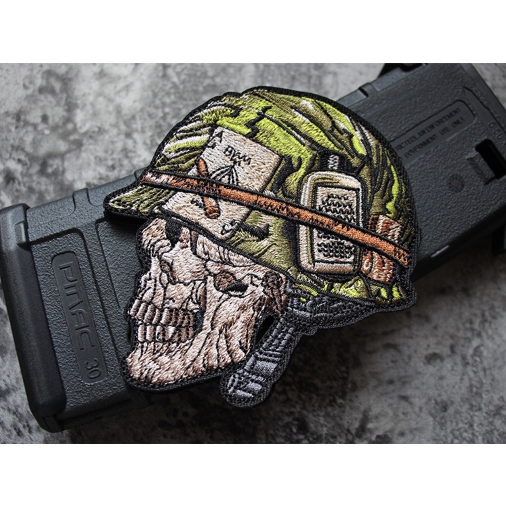 Patch chiến binh đầu lâu dán quần áo_ba lô_ túi xách _retro