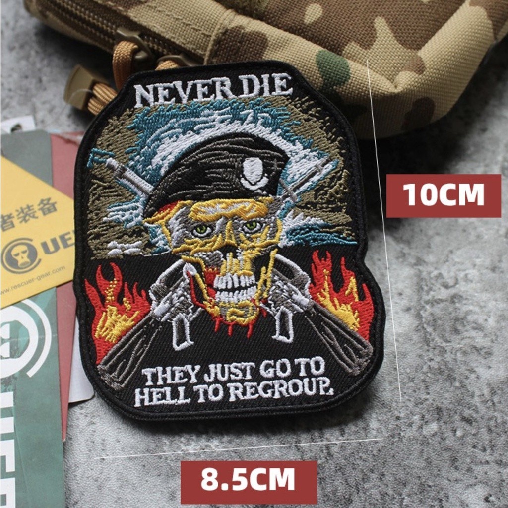Patch chiến binh đầu lâu dán quần áo_ba lô_ túi xách _retro