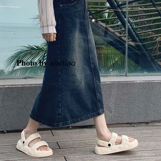 Xixitiao Dép Dép Dải Mỏng EVA Bước Lên Shit Đế Dày Đôi Dây Đeo Sandal Nữ Mùa Hè Mặc Ngoài Thời Trang Phù Hợp Với