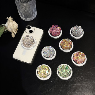 Clear Flicker Cat Paw Giá đỡ điện thoại từ tính tròn cho IPhone 16 15 14 13 12 Pro Max 14 Plus Có thể gập lại Pop Ring Grip Giá đỡ bàn co giãn P4