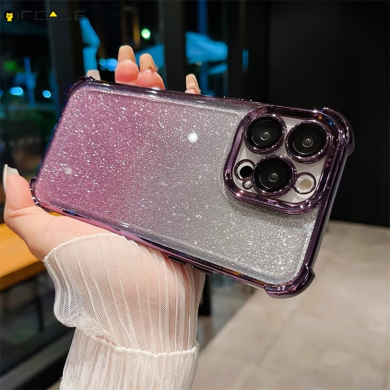 Dành Cho Xiaomi 15T 15 14 14T Civi 3 4 Pro Ultra Xiaomi15T Ốp Điện Thoại Gradient Mạ Sáng Bóng Lấp Lánh Sang Trọng 4 Góc Chống Rơi Vỏ Mềm Chống Sốc Ốp Lưng