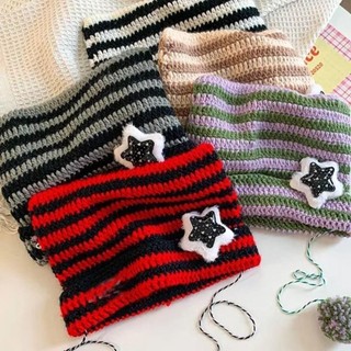 [Vận chuyển nhanh] Mũ Beanie THEHOMECO Y2K, dệt kim với họa tiết ngôi sao và hình mèo, phù hợp thu đông