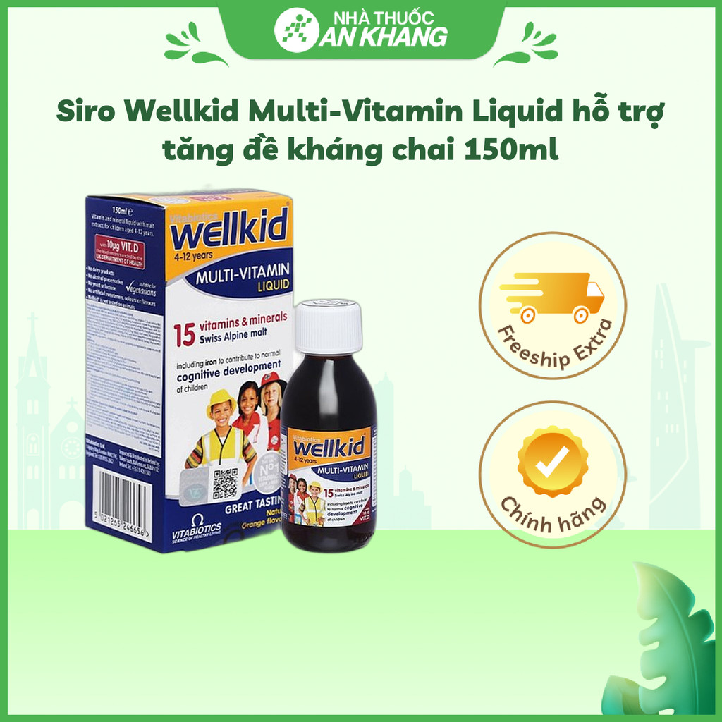 Siro Wellkid Multi-Vitamin Liquid hỗ trợ tăng đề kháng chai 150ml
