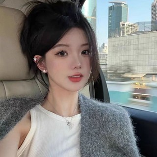 Bông tai hình ngôi sao bạc S925 Trang sức thời trang đơn giản Quà tặng nữ