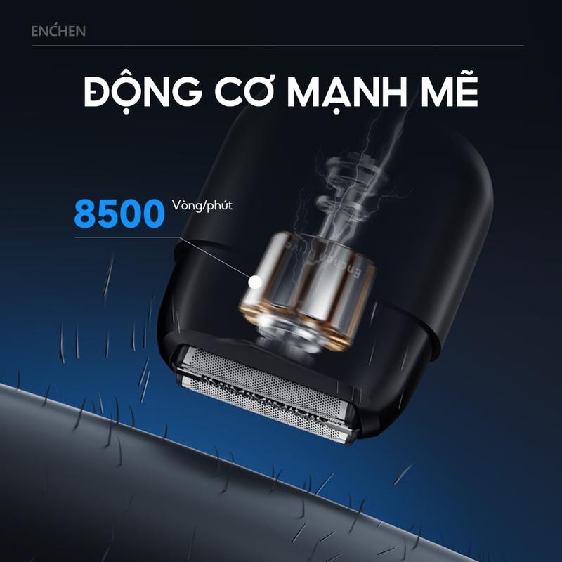 Ảnh Máy cạo râu Enchen Mini MS002 lưỡi dao linh hoạt, động cơ mạnh mẽ chống nước toàn thân - BH 6 tháng 4