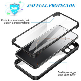 360 Full Cover Redmi 13C 5G Chống Sốc Acrylic Trong Suốt Mặt Trước Mặt Sau Bảo Vệ Hai Mặt Vỏ Điện Thoại Xiaomi Redmi13C Redmi 13C 5G
