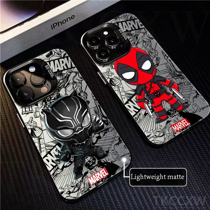 Ốp điện thoại họa tiết Deadpool mát mẻ cho Redmi K70 K60 K50 K40 K30 Pro Ultra Gaming K70E13C 12C 10C 9C 12 10 A1 A2 Vỏ bảo vệ màu bạc mờ