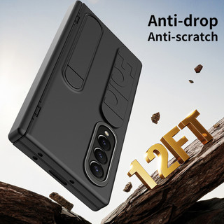 Skin Feel Matte Silicone Dành Cho Samsung Galaxy Z Fold6 5G Fold 6 5 4 3 5G PC Dây Đeo Tay Dây Đeo Cổ Tay Chân Đế Chống Vân Tay Bao