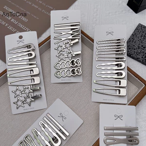 Aqtocna 8 Chiếc Bé Gái Kẹp Tóc Kim Loại Bạc Mỏ Vịt Kẹp Tóc Nữ Bên Nổ Nữ Barrettes Phụ Kiện Tóc HGVN