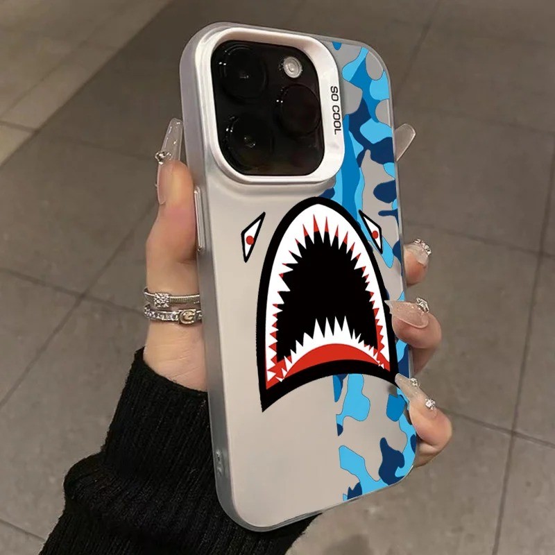 Dành Cho Samsung A25 A24 A12 A05 A05s A55 A15 A35 A34 A54 A14 A04e A04s A23 A13 A52s A73 A53 A33 A52 A03 A32 Vỏ Mặt Cá Mập Mạ Điện Chống Rơi Vỏ Cứng Mờ
