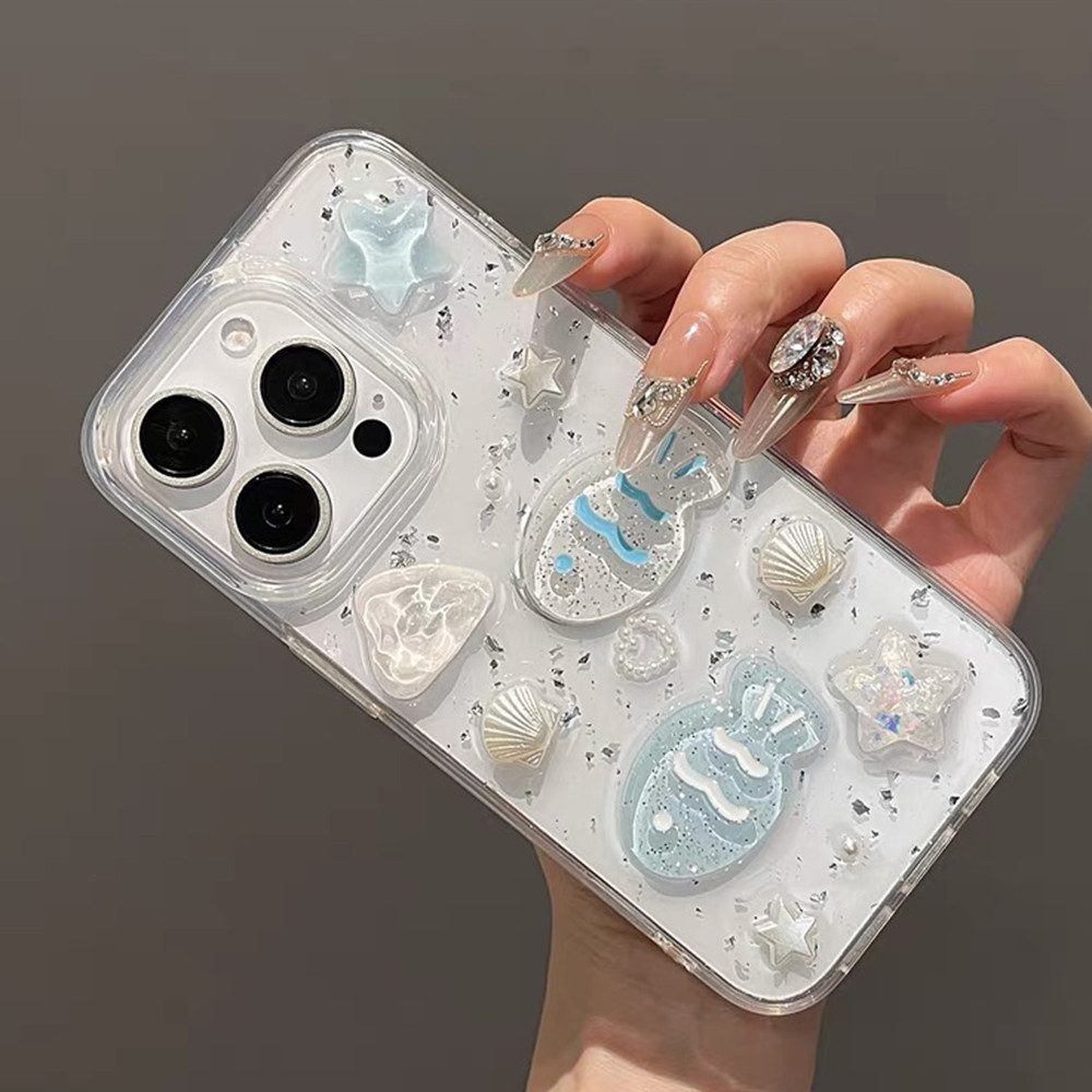 Vỏ Lập Thể Sao Cá Nhựa Ốp Lưng Điện Thoại iPhone 17 Pro Max 17 Air 16 Plus 15 14 13 12 11ProMax Bảo Vệ Toàn Diện Vỏ Bảo Vệ Chống Sốc