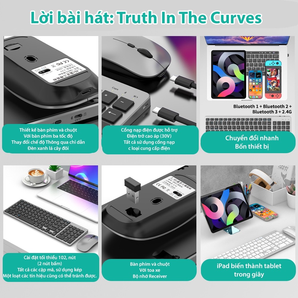 Bàn phím Goojodoq Bluetooth 102phím cho máy tính xách tay Máy tính để bàn | BigBuy360 - bigbuy360.vn