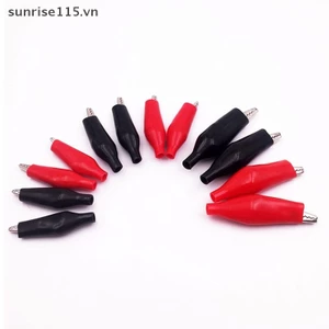 Srvn 12 Chiếc 28MM Đen Đỏ Xanh Đen Vàng Nhựa Mềm Bọc Tesg Đầu Dò Cá Sấu Kẹp Kiểm Tra.