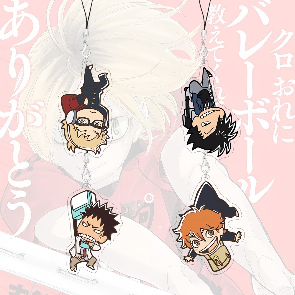 55mm Dây Đeo Điện Thoại Haikyu Mèo Dễ Thương Hoạt Hình Acrylic Túi Quyến Rũ Hoạt Hình Dây Phụ Kiện Điện Thoại