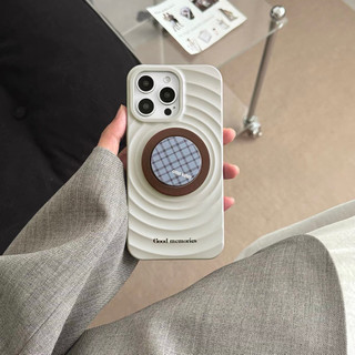 Ốp bảo vệ khung họa tiết màu xám Niche ins cho iPhone 15pro 15promax 14 14promax 14pro 16 pro max 16 plus wave case