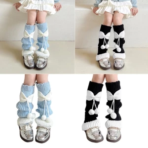 XGB Dài Nơ Boot Tất Lolitas Tất Cho Bé Gái 1-10 Tuổi Vớ Thoáng Khí Lolitas Bắp Chân Tất Đầu Gối Vớ