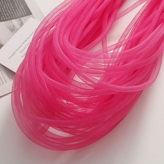 6mm Phụ kiện tóc màu sắc đồng nhất Ống lưới polyester đàn hồi Phụ kiện DIY Dây chuyền Trang sức Vật liệu quần áo Bán buôn