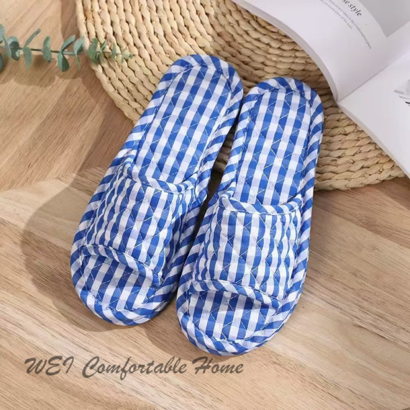 Dép bông tối giản đế vải sàn gỗ dép im lặng đế cotton nguyên chất ba lớp không trượt giặt máy dép nam