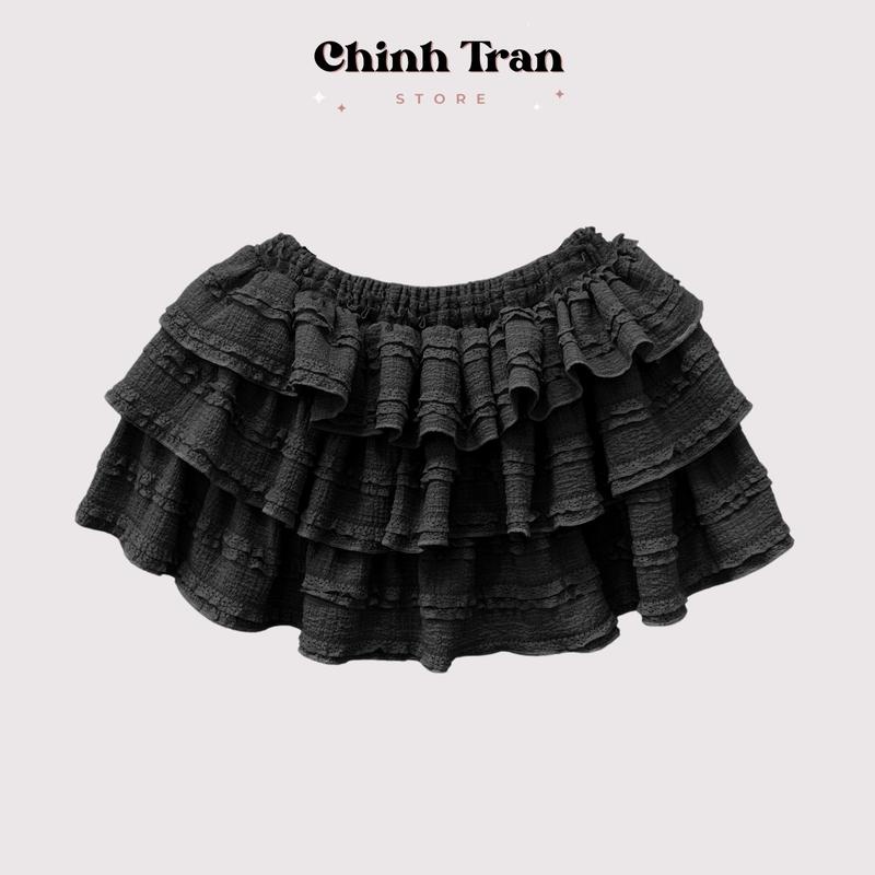 Chân Váy Xòe 3 Tầng Coquette Dễ Thương Có Quần Bảo Hộ Freesize