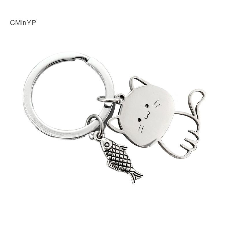 Cyp Vui Hoạt Hình Cá Móc Khóa Túi Cặp Đôi Tình Nhân Thép Không Gỉ Móc Khóa Đáng Yêu Mặt Dây Chuyền Ngày Lễ Valene Vinh Quang Món Quà Trang Sức